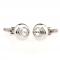 Silver Bull Nose Saucer Cut Crown Crystal Cufflinks 1.JPG